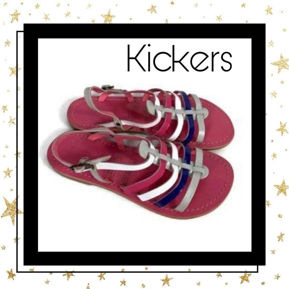 New! Kickers Girl's Leather Designer Sandals 3